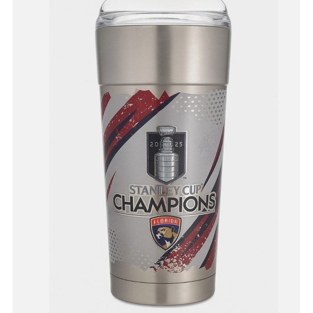 NHL Florida Panthers Tumbler Unisex 20oz Silver Like New Stanley Cup Champions
